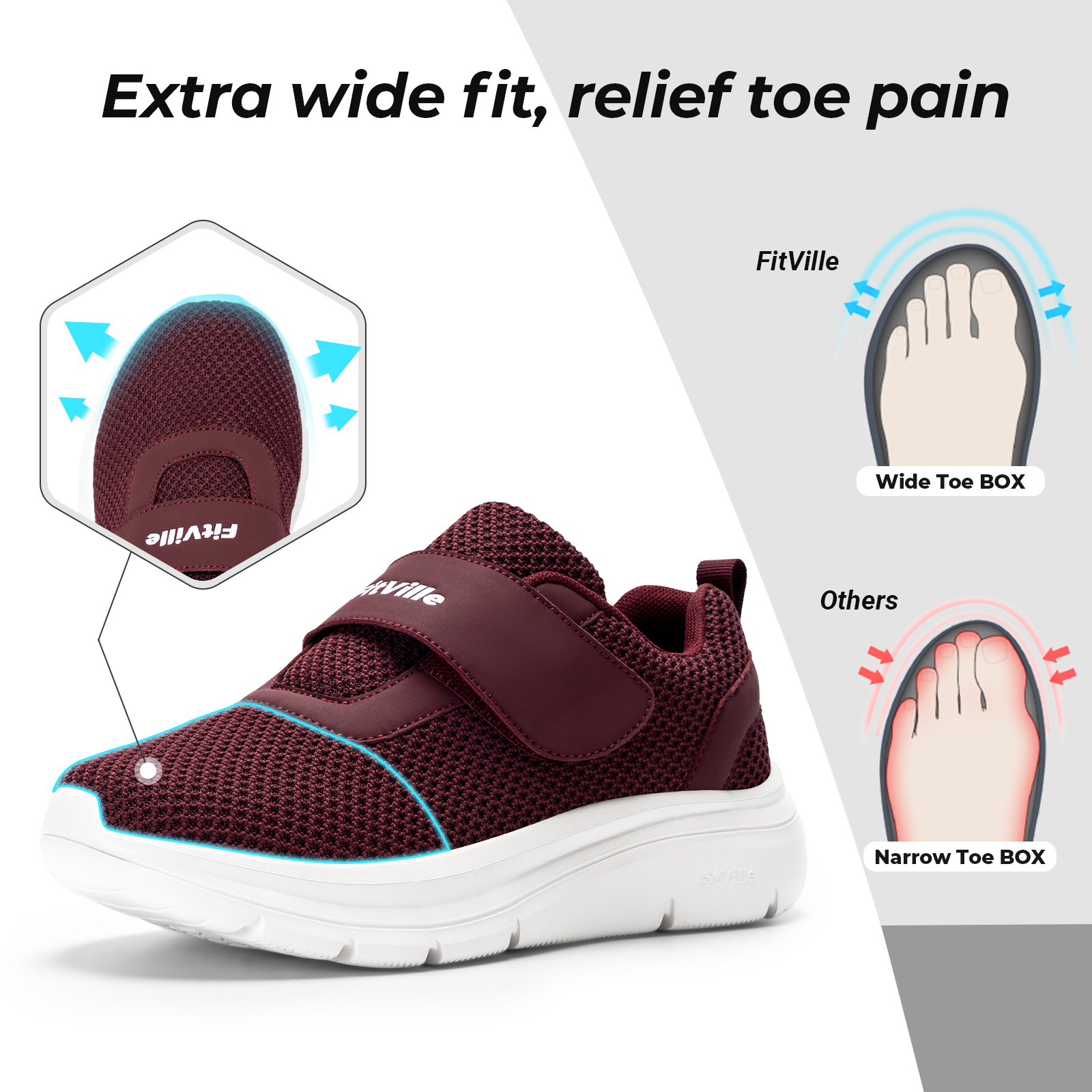 FitVille Women's Shoes Wide Di - Sneaker Care のレビューと価格