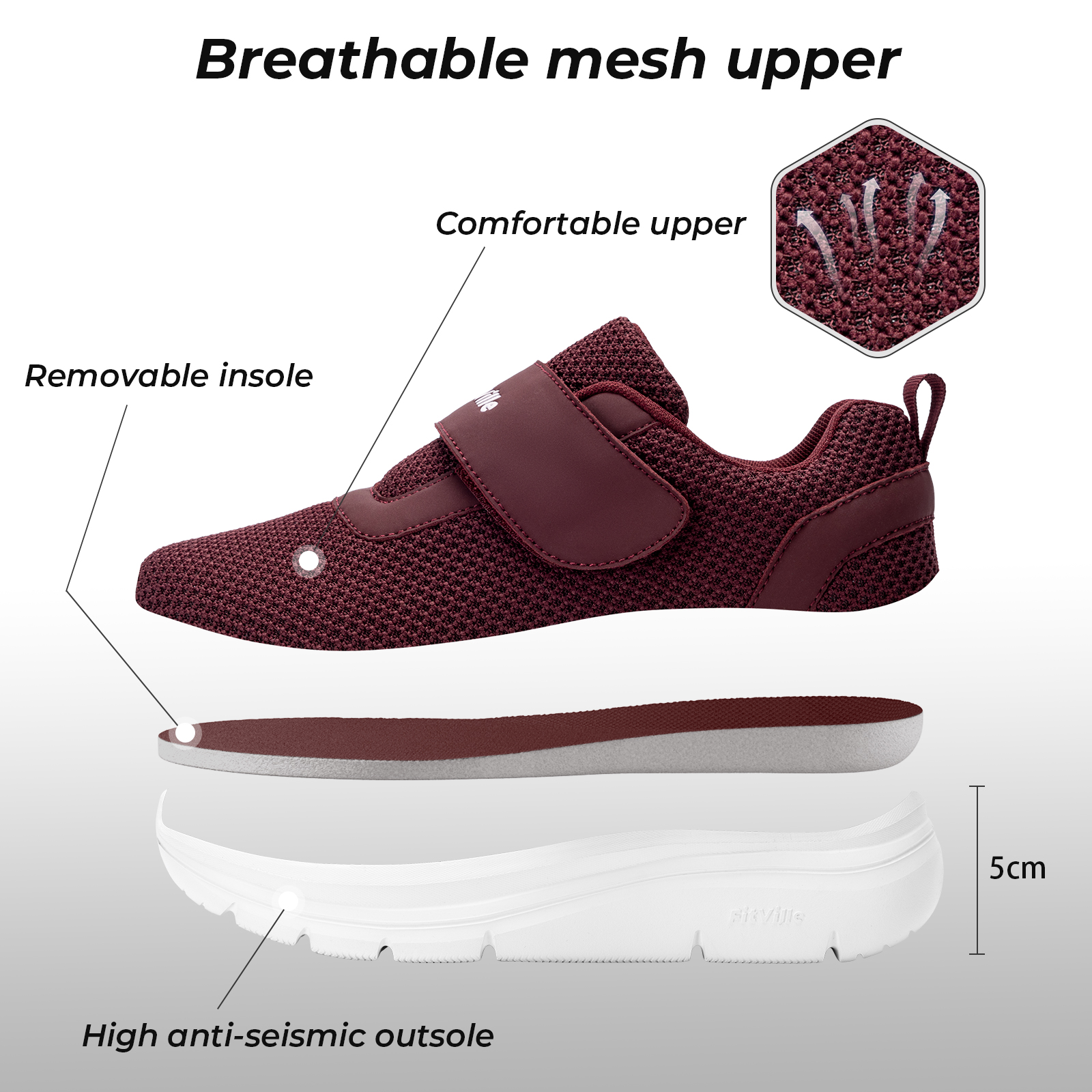 FitVille Women's Shoes Wide Di - Sneaker Care のレビューと価格