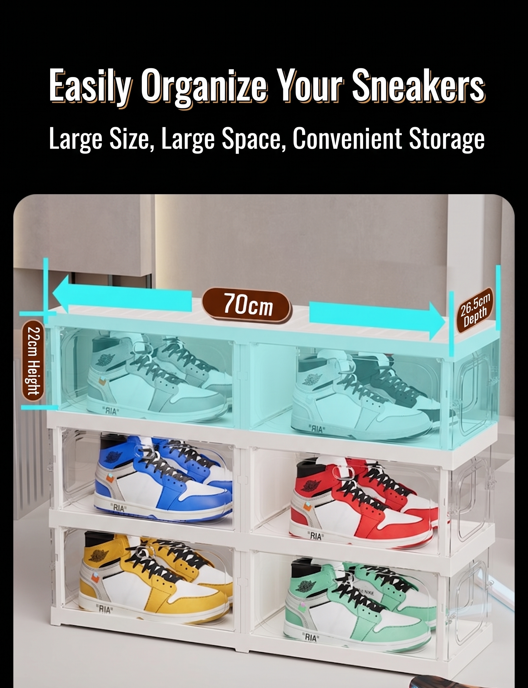 Large Clear Stackable Shoe Sto - Sneaker Care Box のレビューと価格