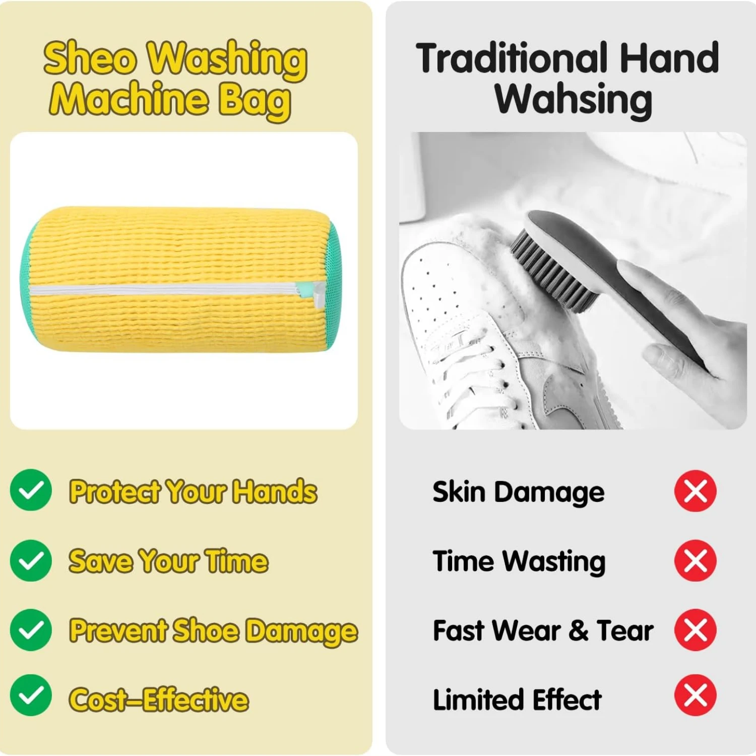Durable Mesh Shoe Wash Bag wit - Sneaker Care Cleaning Kit のレビューと価格